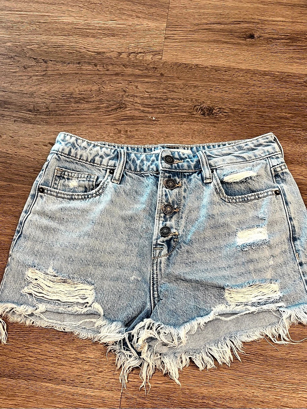 HIDDEN Distressed Denim Jean Shorts in Blue Size Small